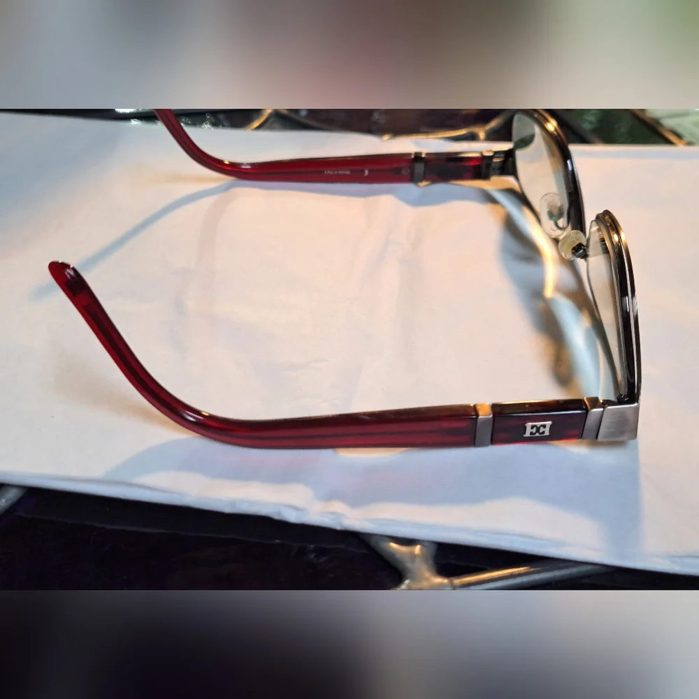 Escada Women's Glasses with Wine/Burgundy and Silver Accents. VES 821